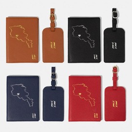 Love Armenia Passport Holder & Luggage Tag Travel gift Set - Color: Sandy Brown