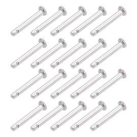 sourcing map Single Hole Clevis Pins - 3mm X 20mm Flat Head 304 Stainless Steel Link Hinge Pin 20Pcs