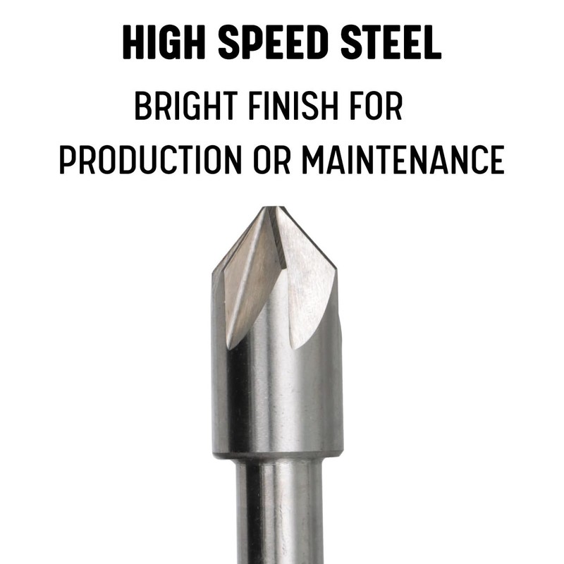 Drill America 1"-60 High Speed Steel 6 Flute Chatterless Countersink,