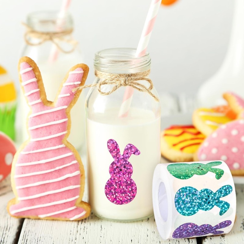500pcs 1.5 Inch Easter Day Bunny Rabbit Stickers 8 Design