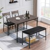 VECELO Kitchen Dining Table Set with Upholstered Bench & 2