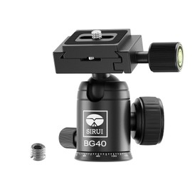 SIRUI Tripod Ball Head, Professional Tripod Head Aluminium for DSLR Camera with 360° Panoramic Rotation and Quick Release Plate, Load Capacity up to 10 kg for 1/4 Inch Tripod, Monopod, Slider, BG40