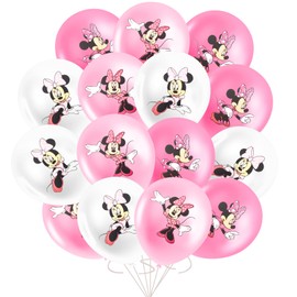 MNN Balloons 30 Pieces Birthday Decoration Minnie, Minnie Latex Balloons, Minnie Balloons Birthday, Birthday Decoration Girls, Minnie Birthday Party Supplies Birthday Decoration Girls