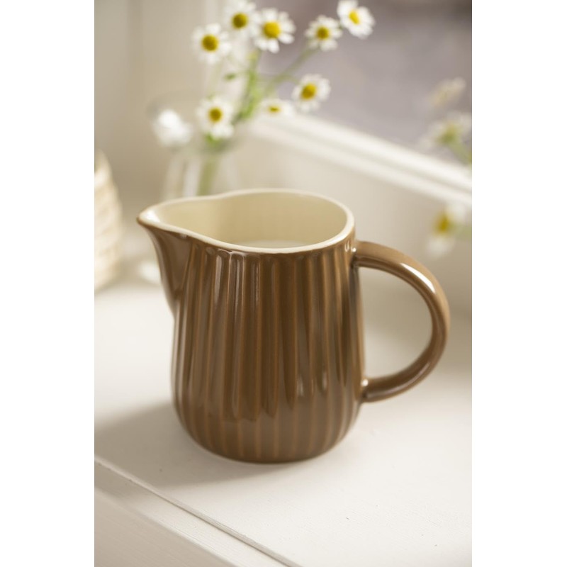 IB Laursen Milk Jug Mynte Hazelnut Brown Ceramic Cream Jug