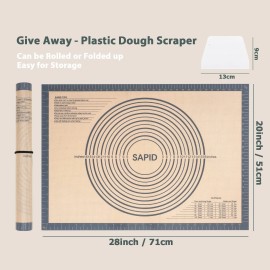 Sapid Extra Thick Silicone Pastry Mat Non-slip With Measurements For N