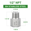 TAISHER 1PCS 304 Stainless Steel 1/2" NPT Male x 1/2"
