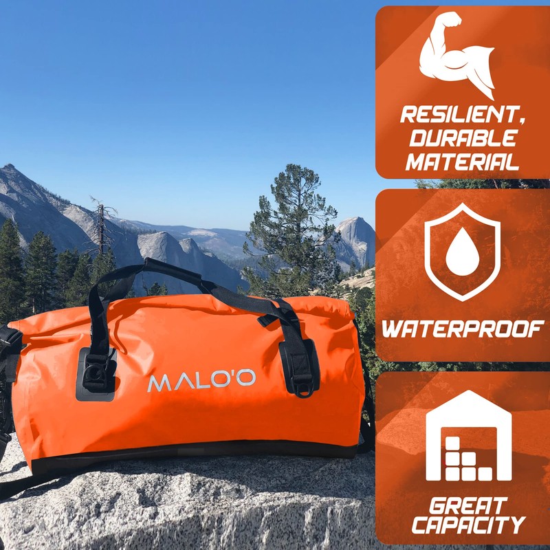 Malo’o Waterproof Dry Duffel, Heavy-Duty Roll Top Waterproof Gear Bag