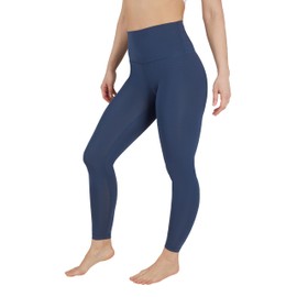 90 Degree By Reflex Cotton Super High Waist Ankle Length Compression Leggings with Elastic Free Waistband - Celestal Navy - Small