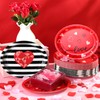 Havawish 100 Pcs Valentine Oval Paper Plates Bulk Heart Dinner