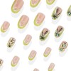 24 Pcs French Tip Press on Nails Medium Almond Butterfly