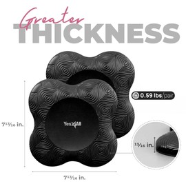 Yes4All 2PCS Yoga Knee Pads Extra Thick, Yoga Kneeling Pad for Pilates Exercise, 13/16 Inches Cushion Knees Elbow Mat Supplies for Women Men Fitness Travel, Black