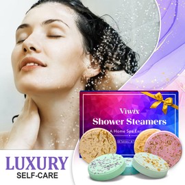 VIWIX Lavender, Eucalyptus Shower Steamers Aromatherapy, 6 Pcs Shower Bombs Aromatherapy, Shower Aromatherapy Steamers - Mothers Day Gifts, Relaxing Birthday Gifts for Women, Her, Mom, Wife, Men