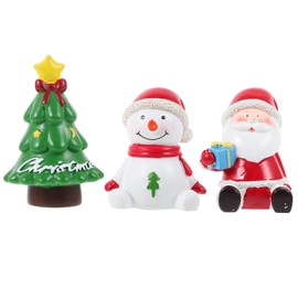 HANABASS 3 Pcs Mini Christmas Figurines Christmas Miniatures Resin Christmas Figurines Tiny Christmas Ornaments for Aquarium Decoration