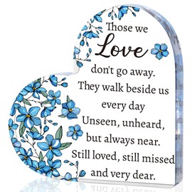 Forget Me Not Sympathy Plaque Memorial Bereavement Gifts Acrylic Heart Condolence Presents Remembrance Sympathy Gifts Table Centerpieces Sign for Loss of Loved One Remembrance Decorations