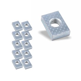 Slot Nut | Threaded Plate 20 x 13 x 5 mm M6 Thread Centre | Galvanised Steel (Pack of 10)