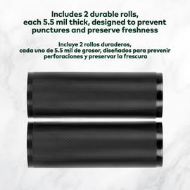 Stash Proof Vacuum Seal Rolls 11" x 50' 2 Pack (100 Feet Total) 5.5 Mil (Black and Black) - BPA Free Commerical Grade Food Saver for Storage, Sous Vide, and Meal Prep Sealer Bag