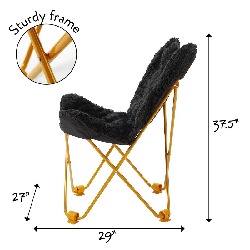 Urban Lifestyle Mongolian Butterfly Chair, Black