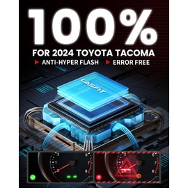 LASFIT T3 7440 7443 LED Bulb Amber 7444NA Built in Resistor 100% Error Free for 4TH Toyota Tacoma 2024 2025 Front Turn Signal Parking Light 500% Brighter 7444 7441 W21W Blinker (2pcs)