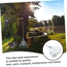 Gadpiparty Adjustable Leaf Rake Head for Garden Metal Leaf Rakes for Lawns Expandable Rake Head 22 Tines Easy to Carry