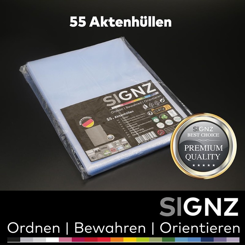 SIGNZ Document Wallets (DIN A4, Extra Strong 120 my), Pack