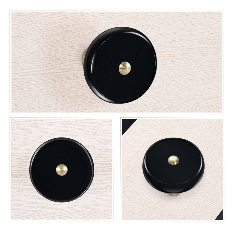 KYEYGWO 4 Pieces Obsidian Natural Crystal Furniture Knobs with Screw,