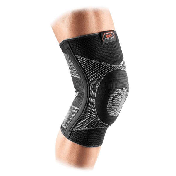 McDavid Elastic Compression Knee Sleeve with Gel Pad. 4-Way Elastic Brace with Strays. for Stability, Recovery, Injury, Walking, Running Pain. Left and Right Leg. Patella Support.