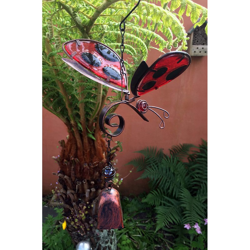 Ladybird Wing Butterfly Sun Catcher Wind Chime - Hanging Home