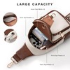 Vulkitty Sling Backpack Chest Bag for Women PU Leather Trendy