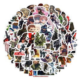 65Pcs Metal Gear Solid Stickers Pack, Aesthetics Graffiti Waterproof Vinyl Decal for Adults for Birthday Party Supplies Decoration Favors for Water Bottles Laptop Suitcase Scrapbooking