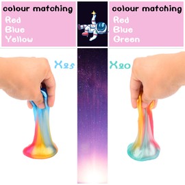 MKAKJWAW 45 Pack Mini Galaxy Slime Kit, Scented Non-Sticky Colorful Portable Slime for Kids Boys, Xmas Easter Holiday Party Favors Goodie Bag Stuffers & Educational Stress Relief Fidget Toys