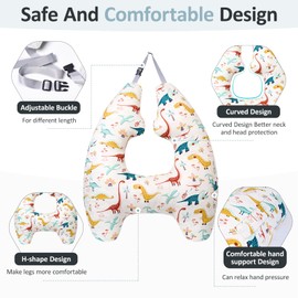 Car Pillow, Travel Pillow for Kids,H-Shape Sleeping Neck Head Support Cushion Seat Safety Pillow for Adults and Kids on Road Trips, Travel Pillow can be Disassembled and Washed