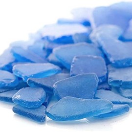 Sea Glass for Crafts – 11oz Dark Blue Sea Glass Decor, Tumbled Seaglass, Beachglass for Crafts, Seaglass for Beach Accents, Coastal DIY Supply, Nautical Vase Filler