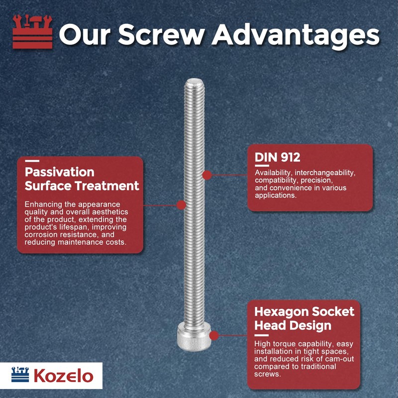 Kozelo Socket Head Cap Screw 2pcs - [M8-1.25 x 110mm]