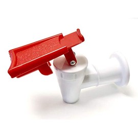 AquaNation BPA Free Sunbeam Dispenser Replacement Cooler Faucet Water Bottle Jug Reusable Spigot Spout Leak Proof Water Beverage Lever Pour Valve Water Crock Water Tap (Red Safety Lock)