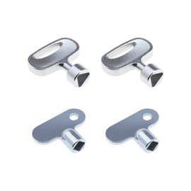 EMSea 4pcs Radiator Key for Screw Air Valve Key Triangle Electrical Cabinet Key Triangle Socket Spanner Key for Gas Water Meter Box Zinc Alloy Silver