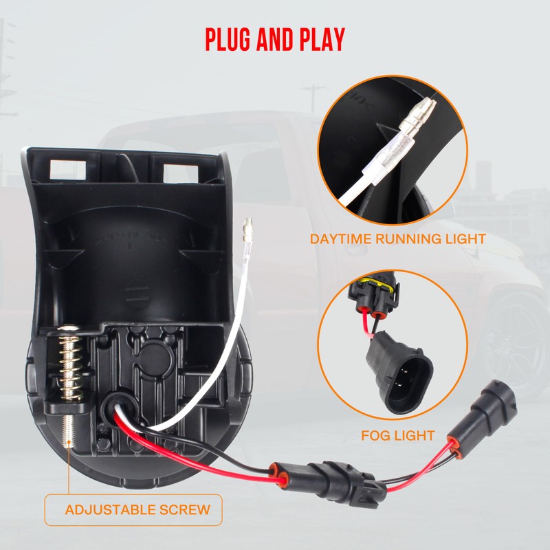 KAKABAS LED Fog Lights with DRL for Dodge Ram 1500/2500/3500