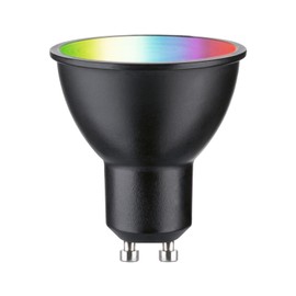 Paulmann 29148 Standard 230V Smart Home Zigbee LED Reflector GU10 350lm 4.8W RGBW+ dimmable Black matt lamp, 4.8 W