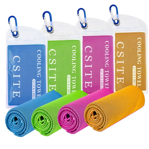 CSITE 4 Pack (47"x12") Cooling Towels for Neck and Face,