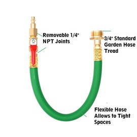 Winterize Sprinkler System Kit,RV Winterize Blowout Adapter with Shut Off Valve 12" Air Compressor Quick Connect Blow Out Fitting Plug Garden Hose Thread for RV, Travel Trailer, Boat, Garden (Green)