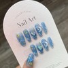 Handmade Nail Tip Medium Long Ballerina False Nail Light Blue