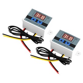 AYWHP XH-W3001 110V-220V Digital LED Temperature Controller, Digital Temperature Controller with NTC 10K Sensor, Adjustable Heating and Cooling Modes for Incubators, Greenhouses, Aquariums, Pack of 2
