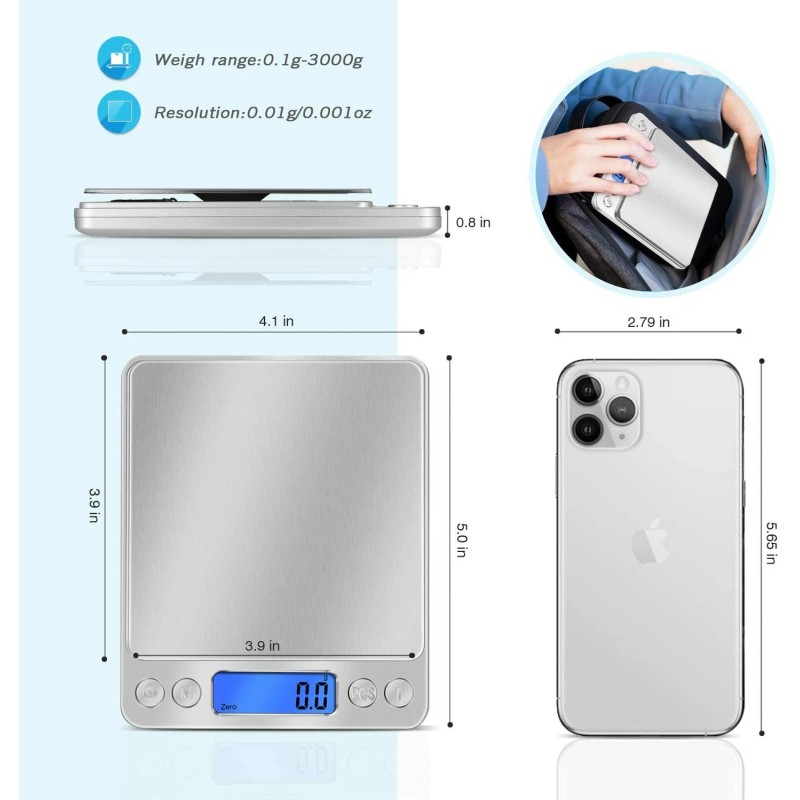MagicTek 3000g x 0.1g Digital Scale Jewelry Pocket Gram Gold