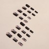 Jremg Black Press on Nails Medium Square Fake Nails with