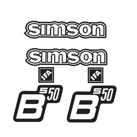 Simson S50B IFA Sticker Set Premium Retro DDR Black White Old Light