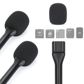 YOUSHARES Universal Interview GO Handheld Adapter for Rode Wireless GO II Mic, Wireless GO/Me/Pro, DJI Mic, DJI Mic 2 - Interview Microphone Handle with Mic Cover Foam for Most Wireless Mic