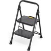 TOOLF 2 Step Ladder, Sturdy Steel Step Stool with Anti-Slip