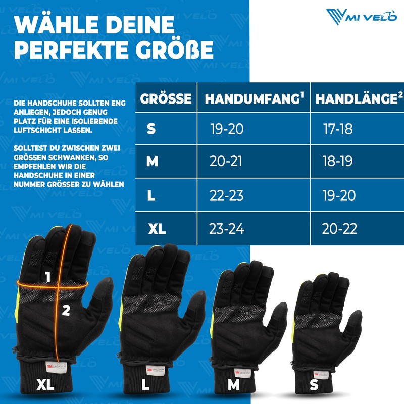 MIVELO Cycling Gloves with Thermal Fleece, Waterproof & Windproof Gloves,