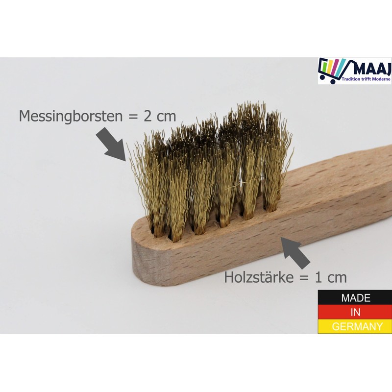 MAAJ® 2x Fine Brass Wire Brush Mini – Made in