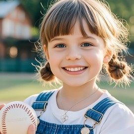 GLEZZA Volleyball/Softball/Soccer/Basketball/Football/Baseball Necklace Gifts for Women (02.Baseball)