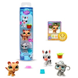 Littlest Pet Shop Bandai BF00597 Pack of 3 Pets, Accessories, Trading Card and Virtual Code, Generation 7, Pets #96, #97, #98, Children from 4 Years +